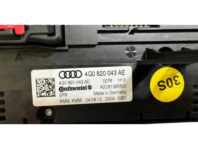 Блок управления климат-контролем 4G0820043AE, A2C81395600   Audi A6 S6 C7 4G