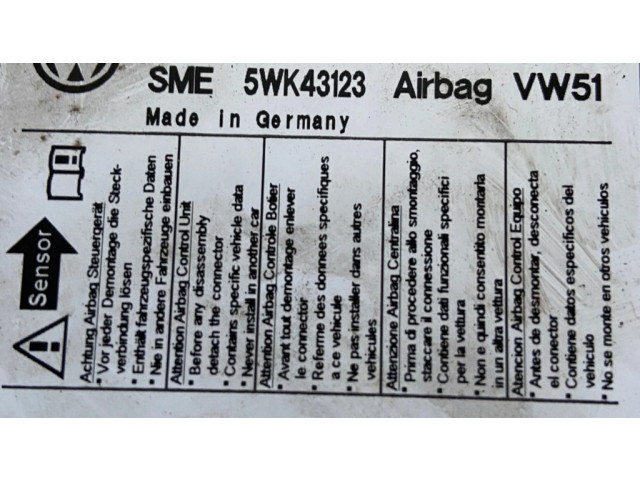 Блок подушек безопасности 1C0909601A, 5WK43123   Skoda Fabia Mk1 (6Y)