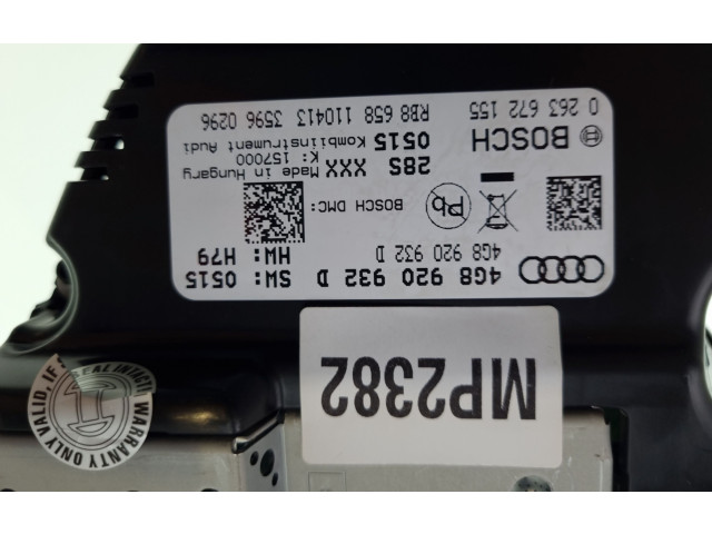 Přístrojová deska  Audi A6 S6 C6 4F 2007 4G8920932D  