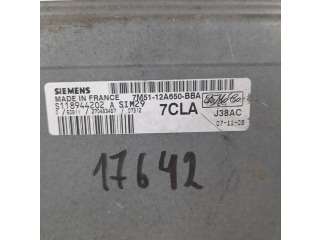 Řídící jednotka S118944202A, 7M51-12A650-BBA   Ford Focus 2010