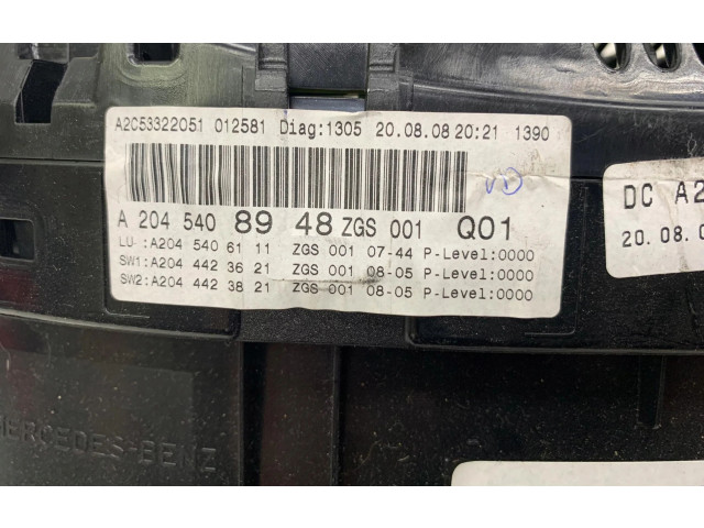 Přístrojová deska  Mercedes-Benz C W204 2010 A2045408948  