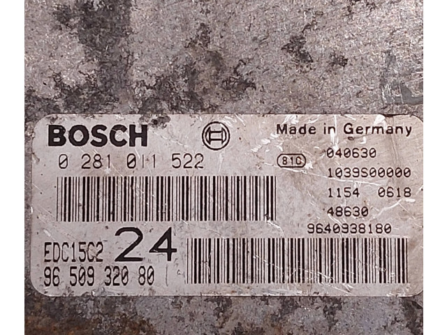 Řídící jednotka 0281011522, 9640938180   Peugeot 807 2004