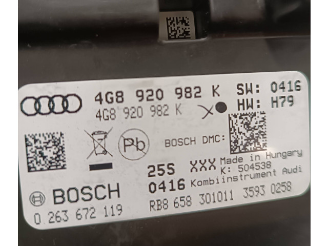 Přístrojová deska  Audi A7 S7 4G 2012 4G8920982K, 0263672119  