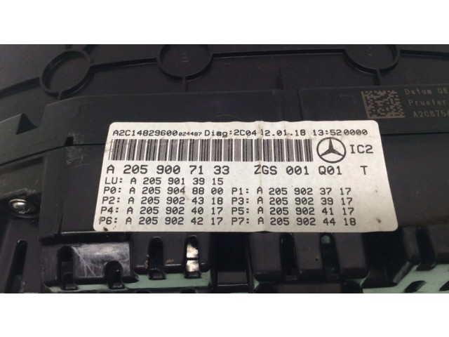 Přístrojová deska  Mercedes-Benz GLC X253 C253 2018 A2059007133  