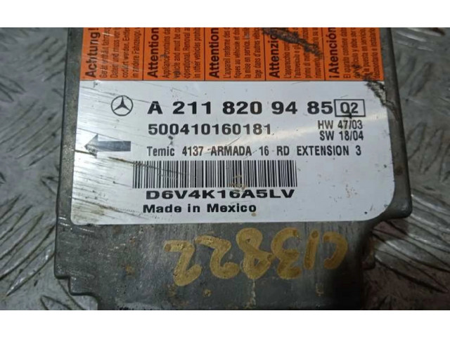 Блок подушек безопасности 2118703985, A2118209485   Mercedes-Benz E W211