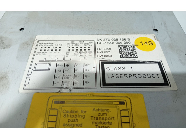 Блок управления HiFi audio 3T0035156B, 7648259360   Skoda Superb B6 (3T)   для двигателя BMP