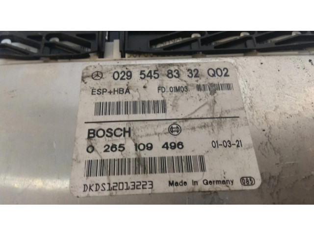 Řídící jednotka 0295458332, 0265109469   Mercedes-Benz A W168 2005