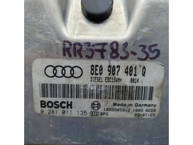 Блок управления двигателя 8E0907401Q, 0281011135   Audi A6 S6 C5 4B