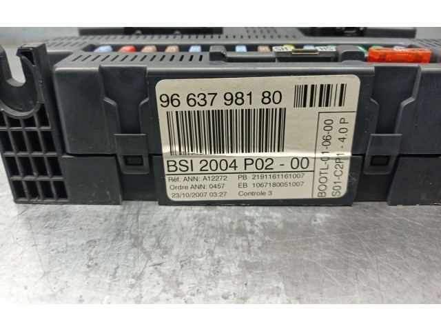 Pojistková skříňka Řídící jednotka BSM 9663798180, BSI   Peugeot 308 2007