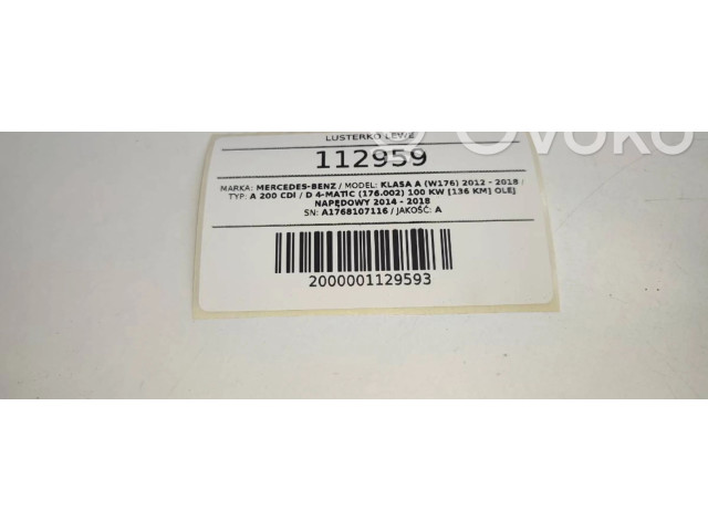 Zpětné zrcátko  Mercedes-Benz A W176 2014  A1768107116  
