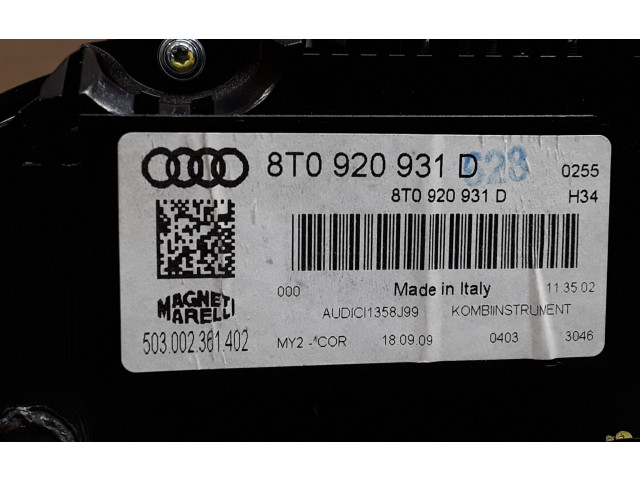 Přístrojová deska  Audi A5 8T 8F 2010 8T0920931D  