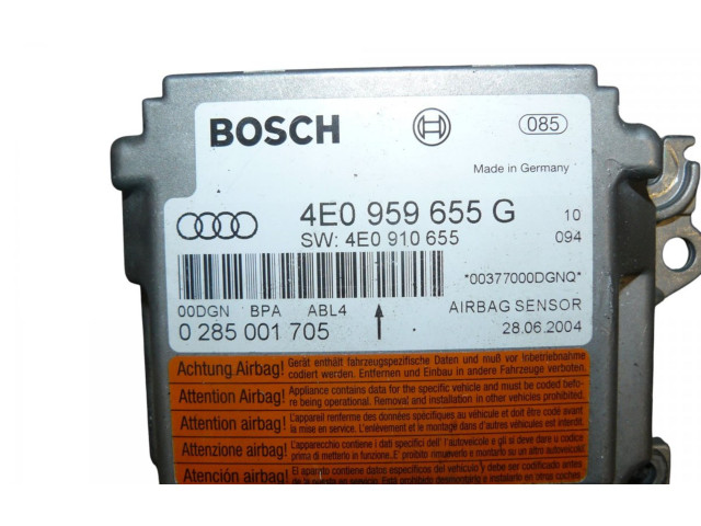 Блок подушек безопасности 0285001705, 4E0959655G   Audi A8 S8 D3 4E
