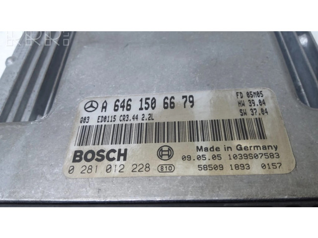 Řídící jednotka A6461506679, 0281012228   Mercedes-Benz C W203 2005