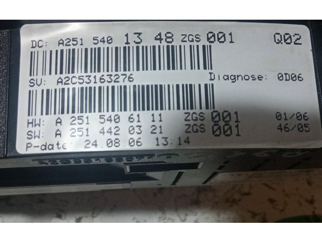 Панель приборов A2515401348   Mercedes-Benz ML W164       