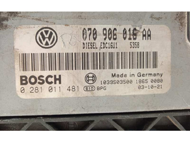 Řídící jednotka 070906016AA, 0281011481   Volkswagen Touareg I 2004