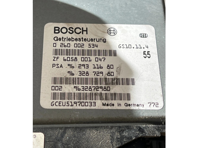 Блок управления коробкой передач 9632872980, 0260002534   Peugeot 406