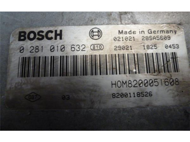 Řídící jednotka BOSCH0281010632, HOM8200051608   Renault Trafic I 2002
