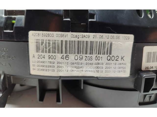 Přístrojová deska  Mercedes-Benz C W204 2012 A2049004609  
