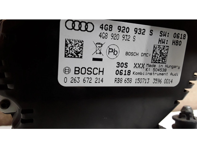 Přístrojová deska  Audi A6 S6 C7 4G 2014 4G8920932S  