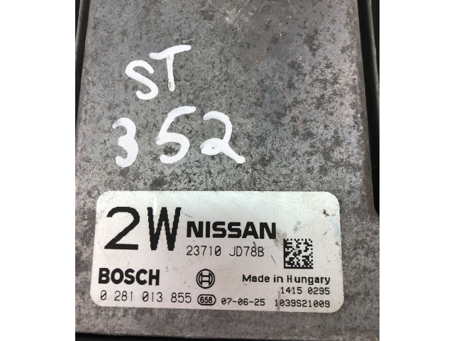Řídící jednotka 23710JD78B, 0281013855   Nissan Qashqai 2009