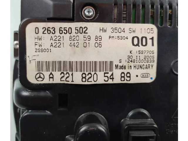Дисплей    A2218205489, 0263650502   Mercedes-Benz S W221