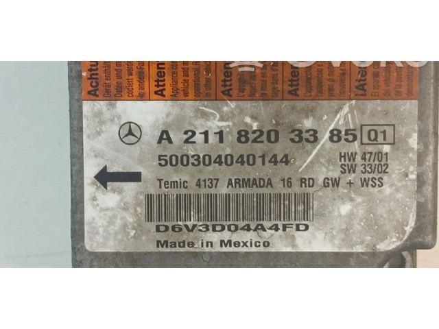 Блок подушек безопасности A2118203385   Mercedes-Benz E W211