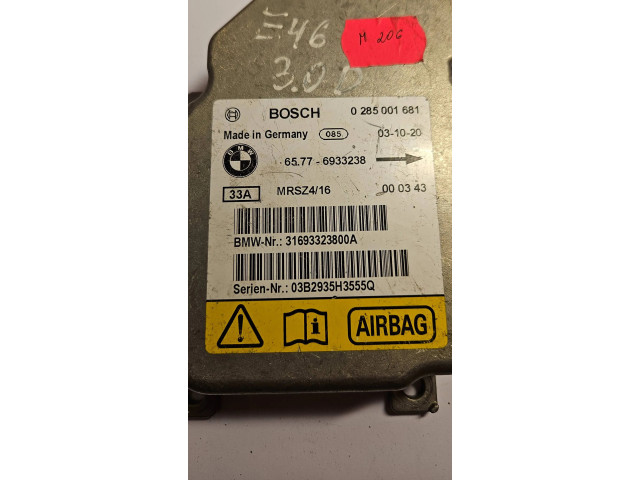 Блок подушек безопасности 6933238, 0285001681   BMW 3 E46