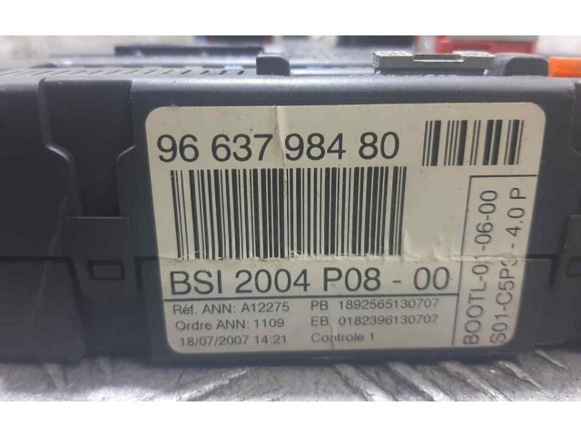   Pojistková skříňka 9663798480   Peugeot 207 2007