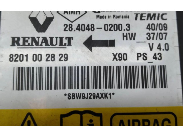 Блок подушек безопасности 8201002829, CENTRALITAAIRBAG   Renault Sandero I
