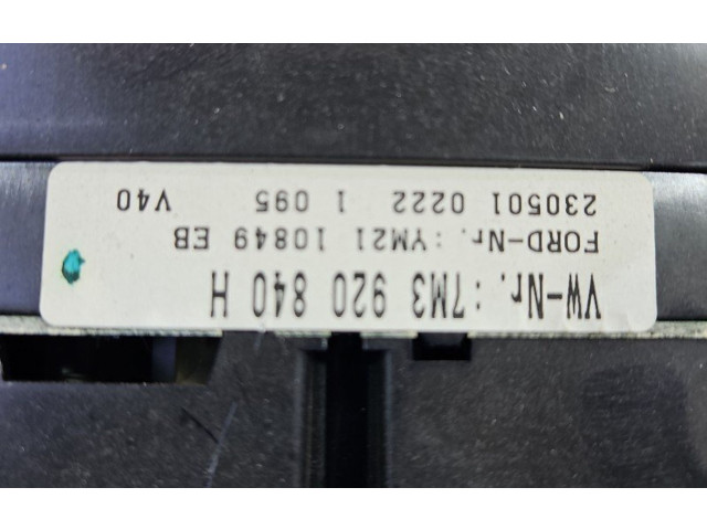 Přístrojová deska  Volkswagen Sharan 2001 7M3920840H, IMPRK1385223  