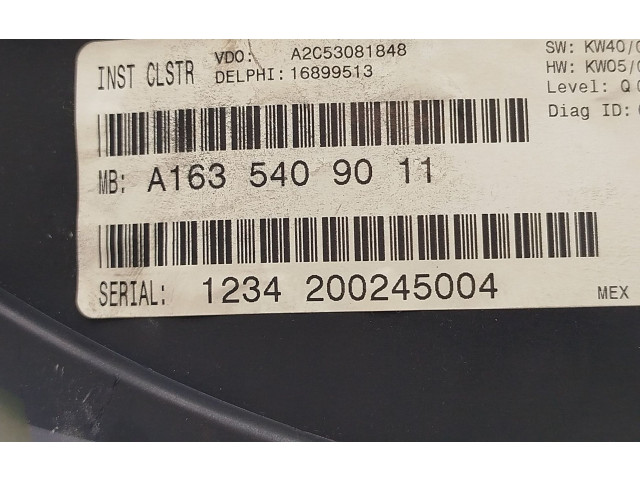 Přístrojová deska  Mercedes-Benz ML W163 2004 A1635409011  