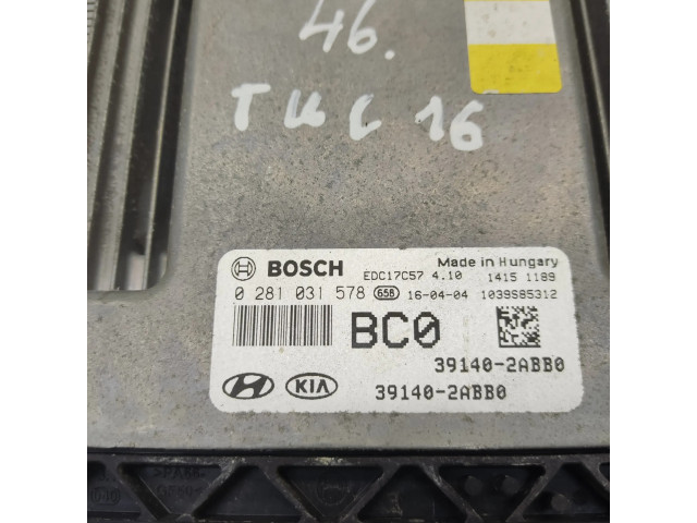 Řídící jednotka 0281031578, 391402ABB0   Hyundai Tucson TL 2016