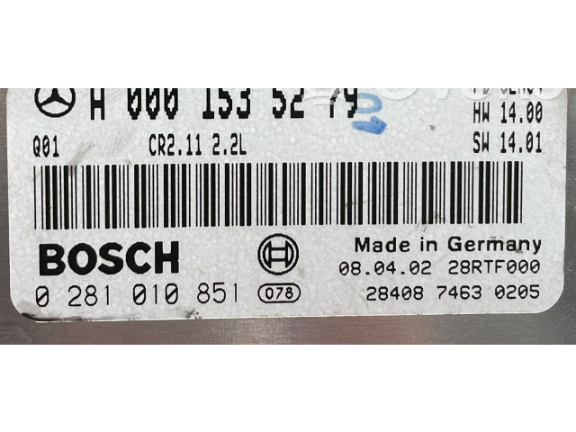 Řídící jednotka 0281010851, 0281010851   Mercedes-Benz C W203 2001