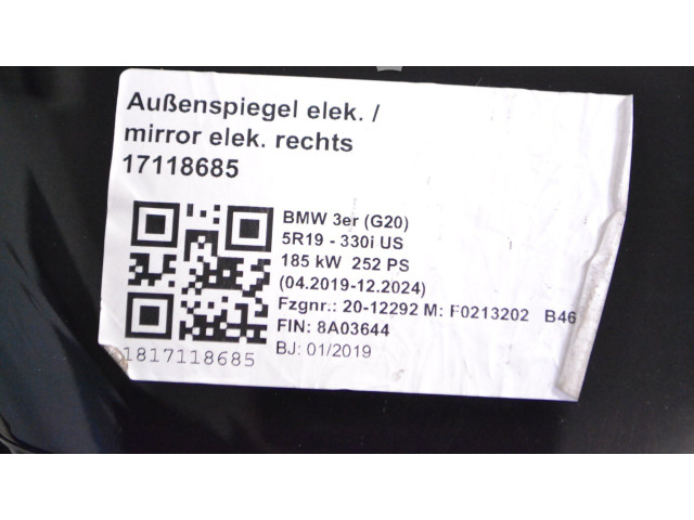 Зеркало электрическое        BMW 3 G20 G21  2019 -  года   