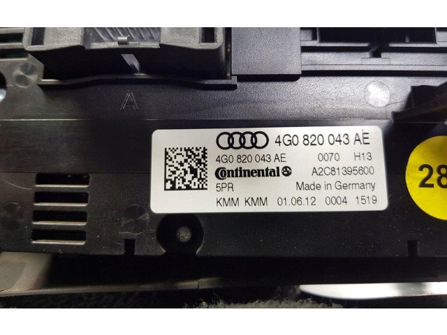 Блок управления климат-контролем 4G0820043AE   Audi A6 C7