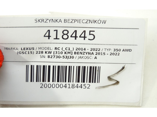   Pojistková skříňka 82730-53J30   Lexus RC 2015