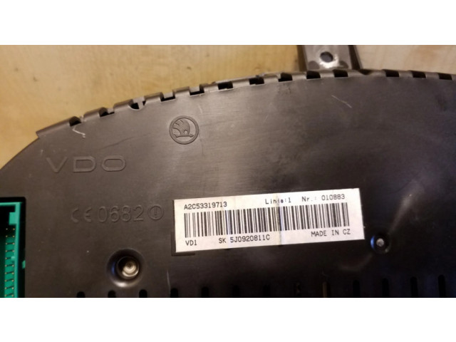 Přístrojová deska  Skoda Fabia Mk2 (5J) 2008 A2C53319713, 5J0920811C  