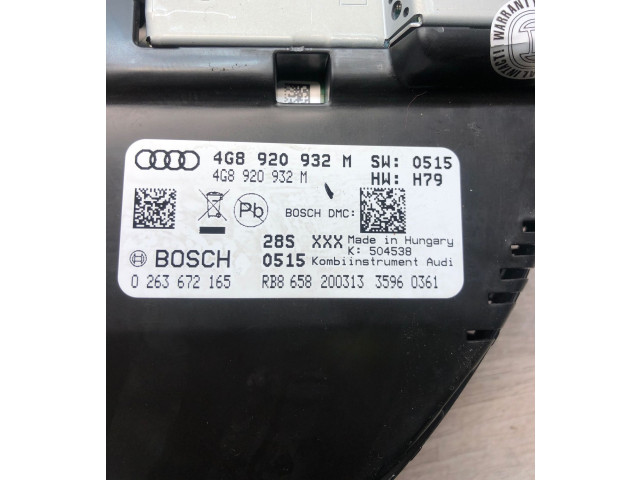 Přístrojová deska  Audi A6 S6 C7 4G 2012 4G8920932M, 0263672165  