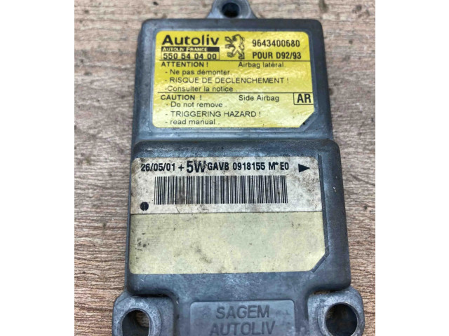 Блок подушек безопасности 550540400, 9643400680   Peugeot 406