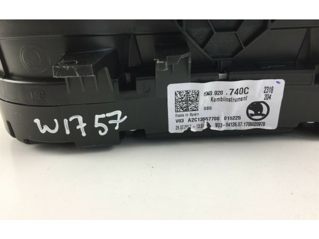 Přístrojová deska  Skoda Fabia Mk3 (NJ) 2016 6V0920740C, W1757  