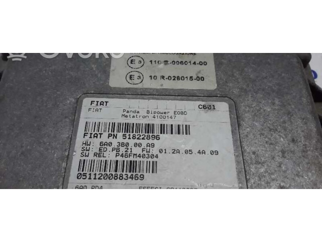 Блок управления двигателя 51822896, 4100147   Fiat Panda III