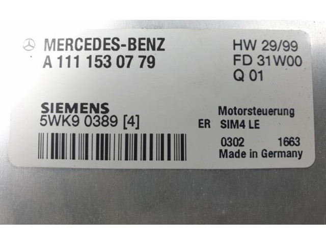 Блок управления двигателя 5WK90389   Mercedes-Benz CLK A208 C208