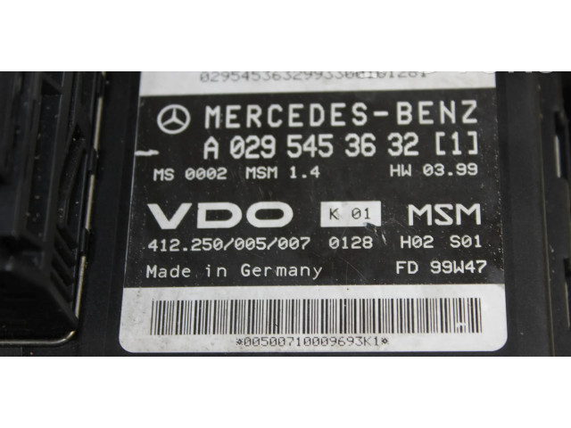 Блок управления двигателя A0295453632, 412250005007   Mercedes-Benz A W168