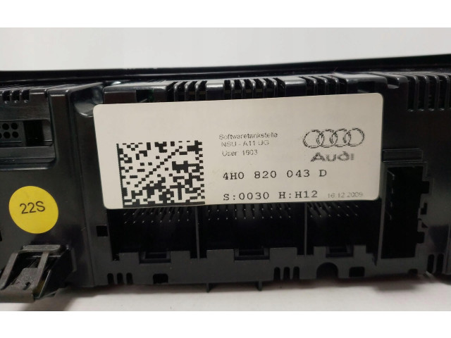 Блок управления климат-контролем 4H0820043   Audi A8 S8 D4 4H