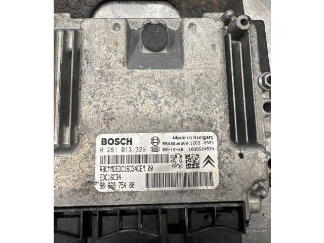 Блок управления двигателя 0281013329, 9666975480   Peugeot Partner