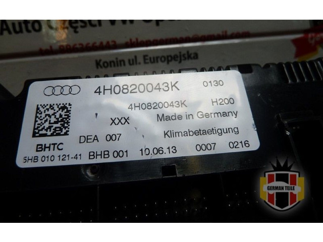 Блок управления климат-контролем 4H0820043K   Audi A8 S8 D4 4H