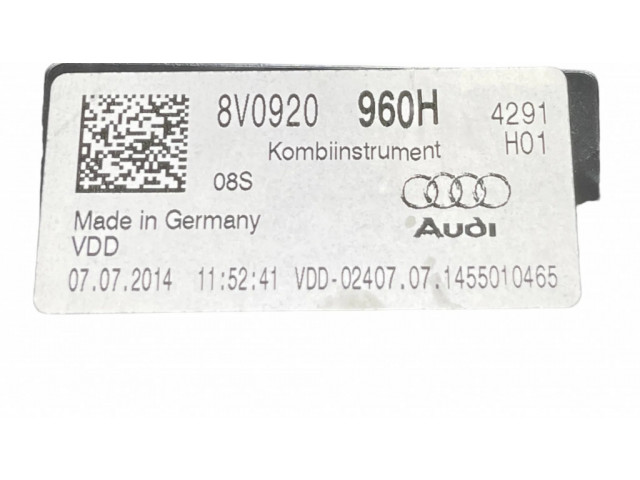 Панель приборов 8V0920960H   Audi A3 S3 8V       