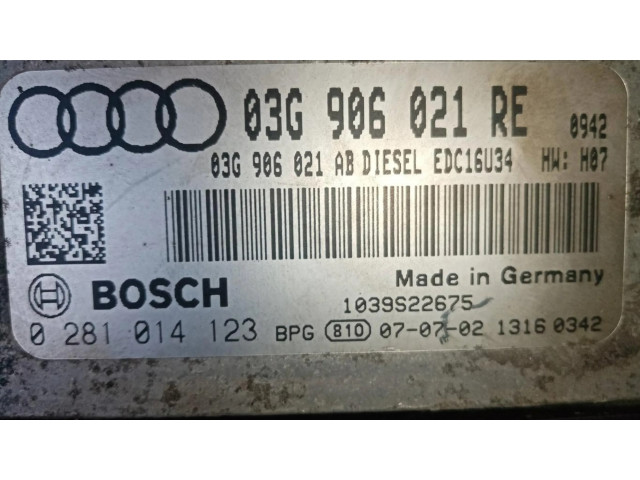 Блок управления двигателя 0281014123, CENTRALITAMOTORUCE   Audi A3 S3 8P