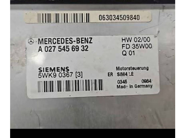 Řídící jednotka A0275456932, 063034509840   Mercedes-Benz CLK A208 C208 1997