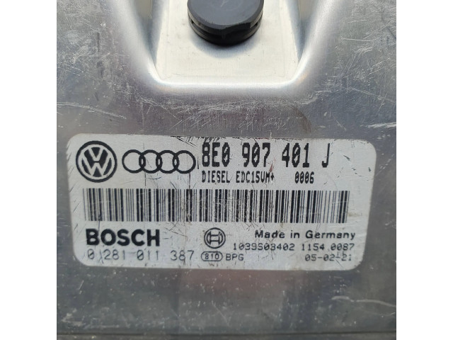 Блок управления двигателя 8E0907401J, 0281011387   Audi A6 S6 C5 4B